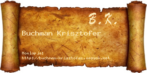 Buchman Krisztofer névjegykártya